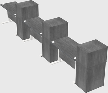 Dual motor electric desk w/cabinet