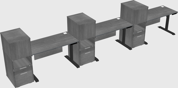 Dual motor electric desk w/cabinet