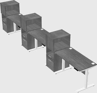 Dual motor electric desk w/cabinet