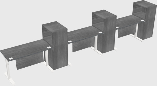 Dual motor electric desk w/cabinet