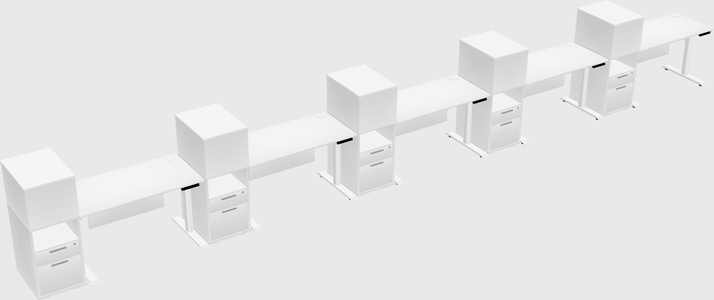 Dual motor electric desk w/cabinet