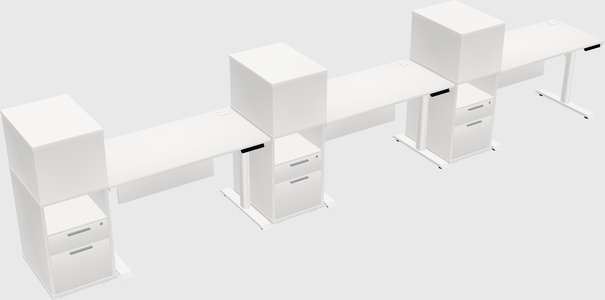 Dual motor electric desk w/cabinet