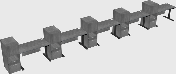 Dual motor electric desk w/cabinet