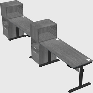 Dual motor electric desk w/cabinet