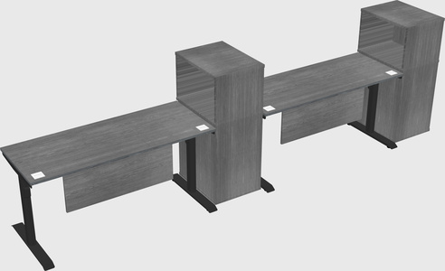 Dual motor electric desk w/cabinet