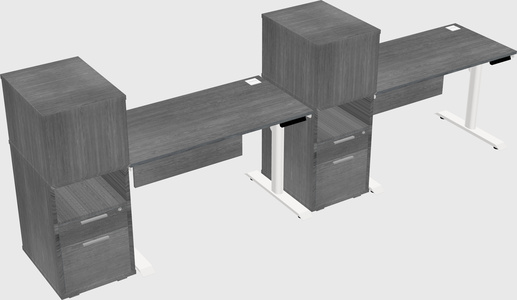 Dual Motor Electric Desk W/cabinet