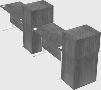 Dual motor electric desk w/cabinet