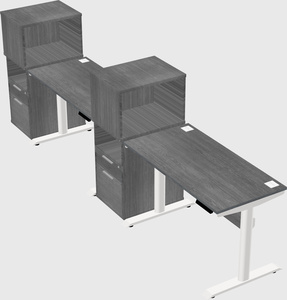 Dual motor electric desk w/cabinet