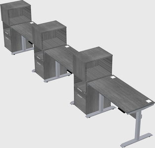 Dual motor electric desk w/cabinet
