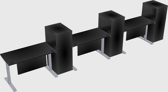 Dual motor electric desk w/cabinet