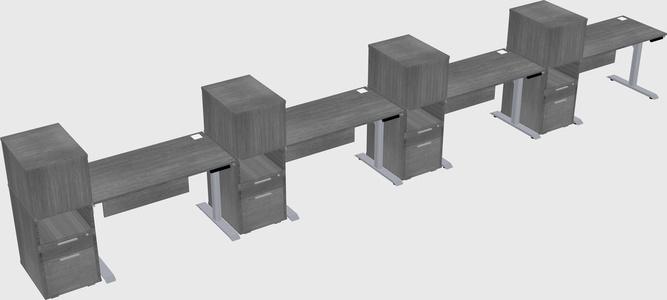 Dual motor electric desk w/cabinet