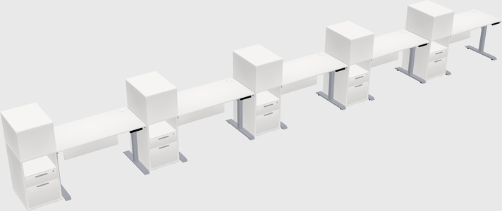 Dual motor electric desk w/cabinet