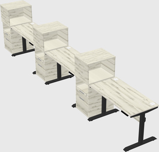 Dual motor electric desk w/cabinet