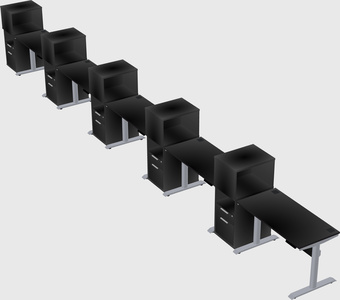 Dual motor electric desk w/cabinet