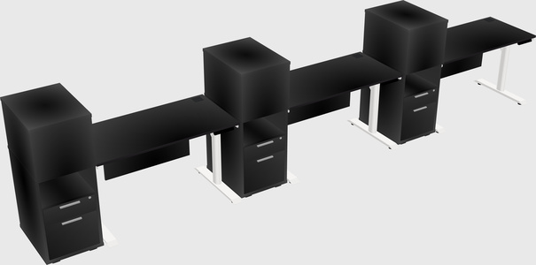 Dual Motor Electric Desk W/cabinet