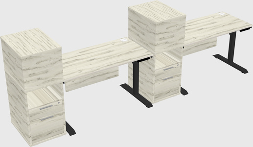 Dual Motor Electric Desk W/cabinet