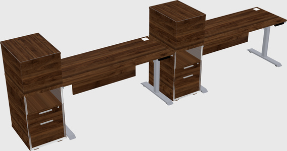 Dual motor electric desk w/cabinet