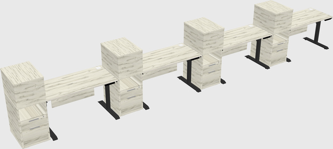 Dual Motor Electric Desk W/cabinet