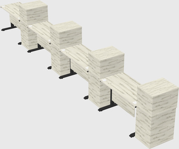 Dual motor electric desk w/cabinet