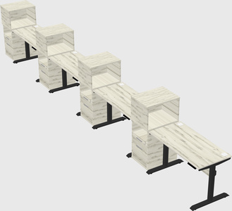 Dual motor electric desk w/cabinet