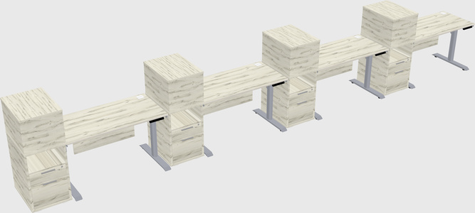 Dual Motor Electric Desk W/cabinet