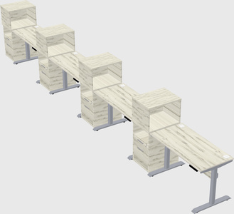 Dual motor electric desk w/cabinet
