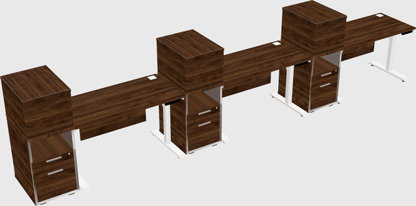 Dual Motor Electric Desk W/cabinet