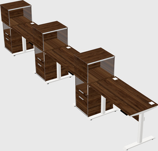 Dual motor electric desk w/cabinet