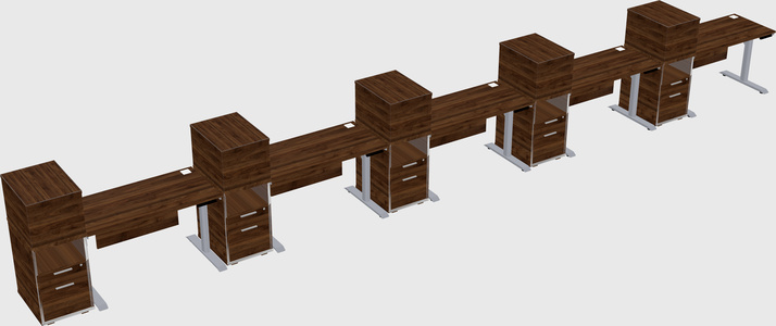 Dual motor electric desk w/cabinet