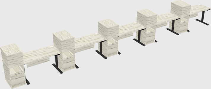 Dual motor electric desk w/cabinet