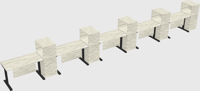 Dual motor electric desk w/cabinet