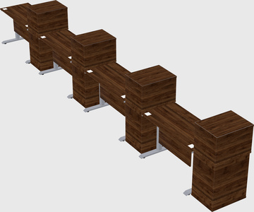 Dual motor electric desk w/cabinet