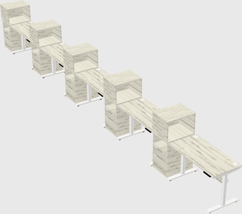 Dual motor electric desk w/cabinet