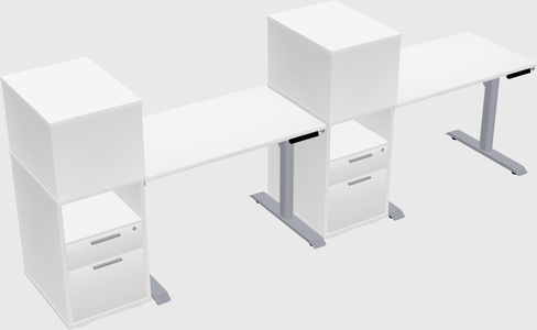 Dual motor electric desk w/cabinet
