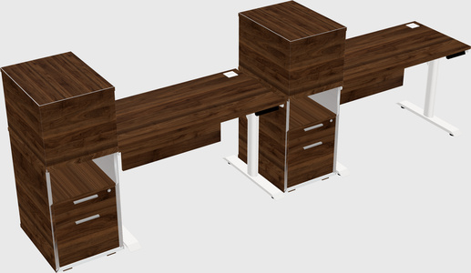 Dual Motor Electric Desk W/cabinet