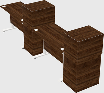Dual motor electric desk w/cabinet