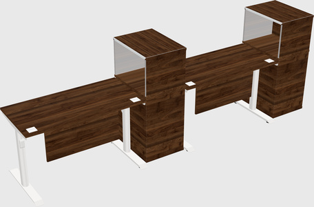 Dual motor electric desk w/cabinet