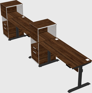 Dual motor electric desk w/cabinet