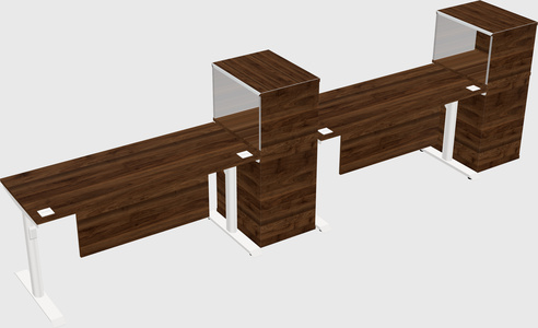 Dual motor electric desk w/cabinet