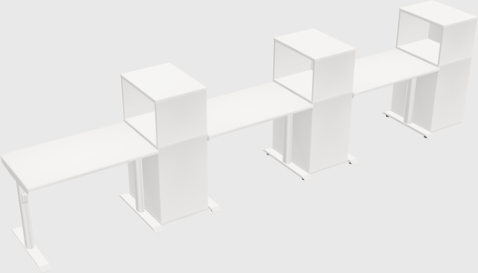 Dual motor electric desk w/cabinet