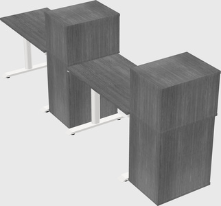 Dual motor electric desk w/cabinet