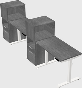 Dual motor electric desk w/cabinet