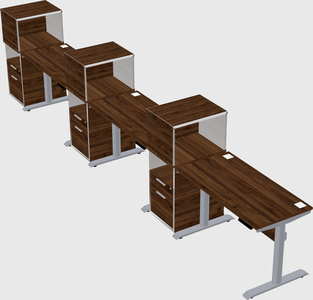 Dual motor electric desk w/cabinet