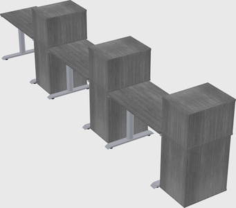 Dual motor electric desk w/cabinet