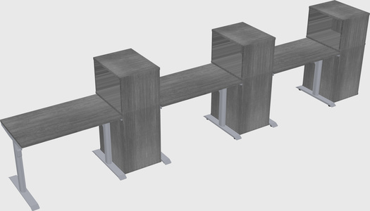 Dual motor electric desk w/cabinet