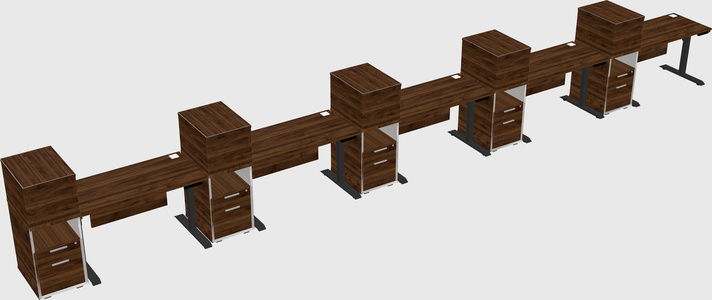 Dual motor electric desk w/cabinet