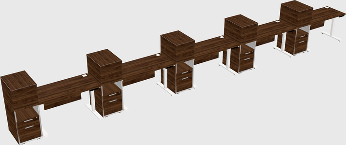 Dual Motor Electric Desk W/cabinet
