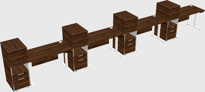 Dual Motor Electric Desk W/cabinet