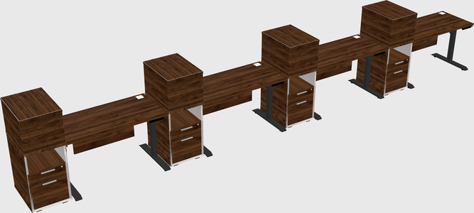 Dual motor electric desk w/cabinet