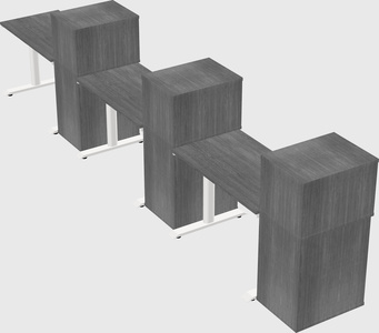 Dual motor electric desk w/cabinet